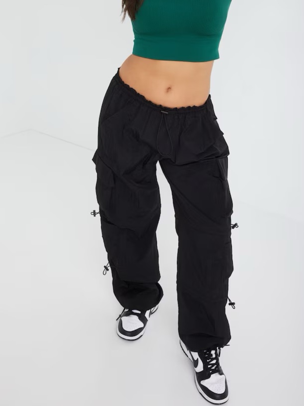 Garage The Chloe Nylon Parachute Pant Black